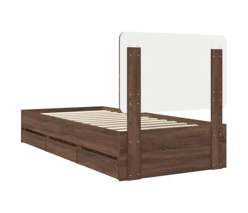 Voodi Raam Sahtliga Peaga Pruun Tamme 90 X 190 Cm Inseneripuit