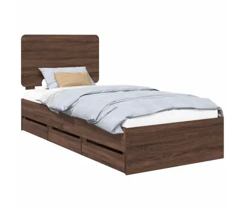 Voodi Raam Sahtliga Peaga Pruun Tamme 90 X 190 Cm Inseneripuit