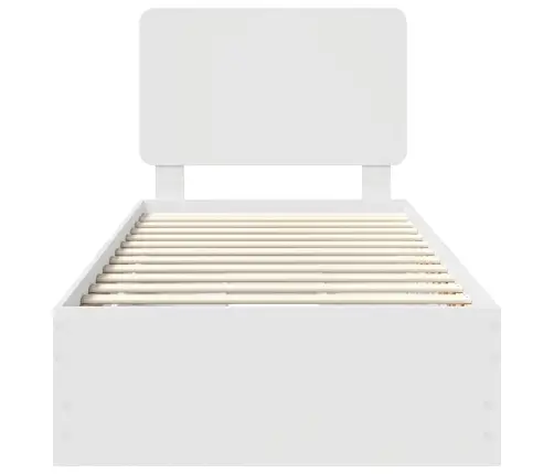 Voodi Raam Sahtliga Peaga Valge 90 X 200 Cm Inseneripuit