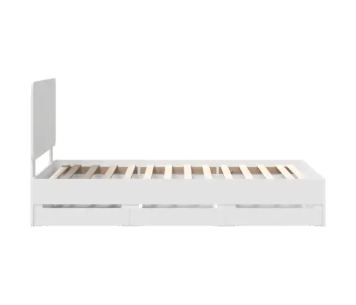 Voodi Raam Sahtliga Peaga Valge 90 X 200 Cm Inseneripuit