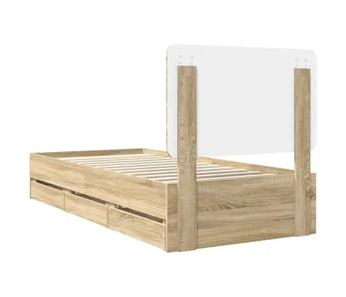 Gultas Rāmis Sonoma Ozols 75 X 190 Cm Inženieru Koks Vidaxl