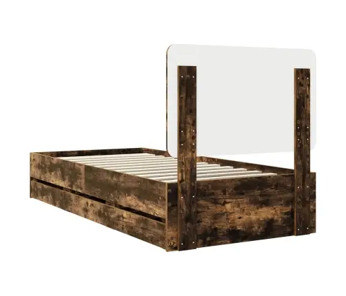 Voodi Raam Sahtliga Suitsetatud Tamm 75 X 190 Cm Inseneripuit