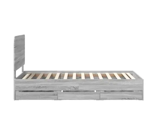 Gultas Rāmis Pelēks Sonoma 75 X 190 Cm Inženieru Koks Vidaxl