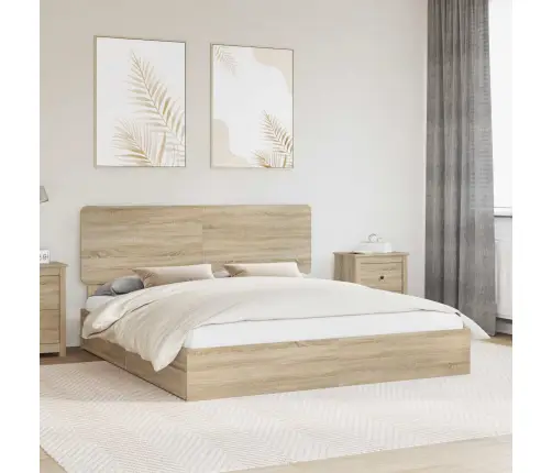 Glabāšanas Gulta Sonoma Ozols 180 X 200 Cm Inženierijas Koks Vidaxl