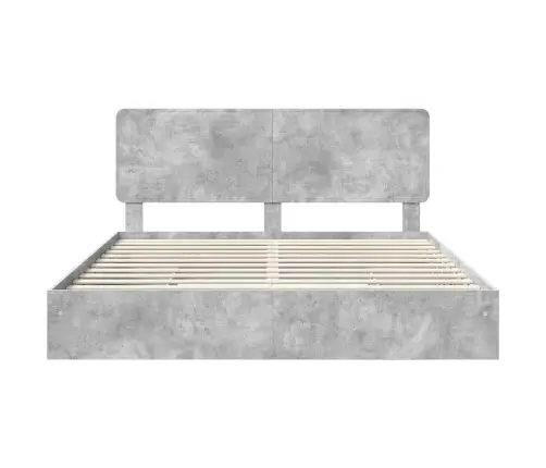 Gultas Rāmis Betona Pelēks 180 X 200 Cm Inženierijas Koks Vidaxl