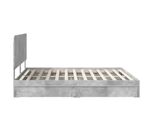 Gultas Rāmis Betona Pelēks 180 X 200 Cm Inženierijas Koks Vidaxl