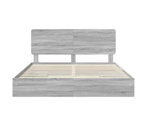Gultas Rāmis Pelēks Sonoma 180 X 200 Cm Inženierijas Koks Vidaxl