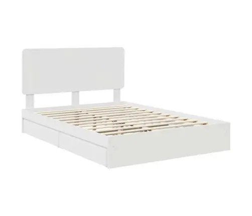 Saugos Lova Su Galvūgalio Balta 160 X 200 Cm Apdirbta Mediena