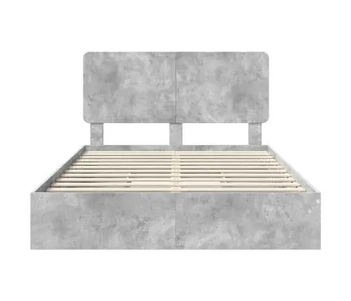 Gultas Rāmis Betona Pelēks 160 X 200 Cm Inženierijas Koks Vidaxl