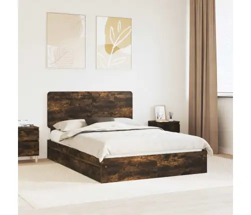 Glabāšanas Gulta Dūmaka Ozols 160 X 200 Cm Inženierijas Koks Vidaxl