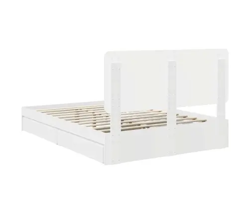 Saugos Lova Su Galvūgalio Balta 140 X 200 Cm Apdirbta Mediena