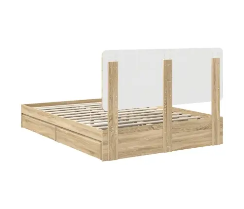 Saugos Lova Sonoma Ąžuolas 140 X 200 Cm Apdirbta Mediena