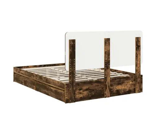 Gultas Rāmis Dūmaka Ozols 140 X 200 Cm Inženierijas Koks Vidaxl