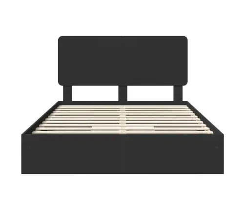 Glabāšanas Gulta Melna 140 X 190 Cm Inženierijas Koks Vidaxl