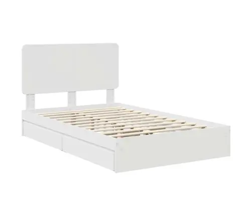 Saugos Lova Su Galvūgalio Balta 135 X 190 Cm Apdirbta Mediena