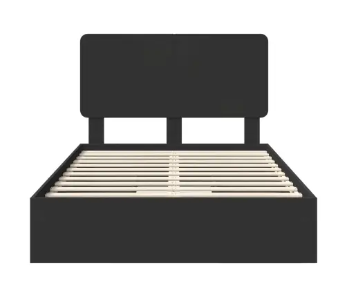 Saugos Lova Su Galvūgalio Juoda 135 X 190 Cm Apdirbta Mediena