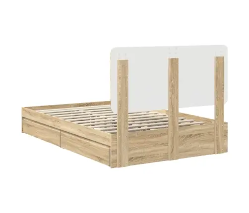 Glabāšanas Gulta Sonoma Ozols 135 X 190 Cm Inženierijas Koks Vidaxl