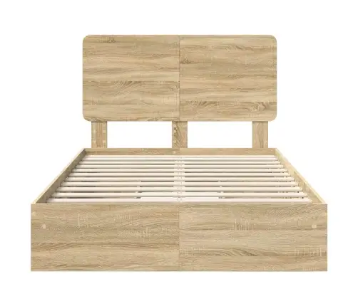 Glabāšanas Gulta Sonoma Ozols 135 X 190 Cm Inženierijas Koks Vidaxl