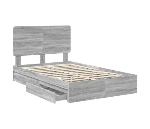 Laos Voodi Peaga Sahtliga Hall Sonoma 135 X 190 Cm Tehispuit