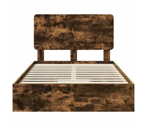 Gultas Rāmis Dūmaka Ozols 120 X 200 Cm Inženierijas Koks Vidaxl