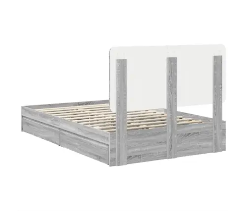 Gultas Rāmis Pelēks Sonoma 120 X 190 Cm Inženierijas Koks Vidaxl