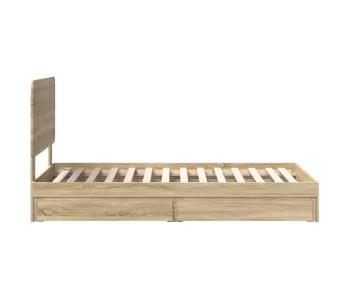 Gultas Rāmis Sonoma Ozols 100 X 200 Cm Inženierijas Koks Vidaxl