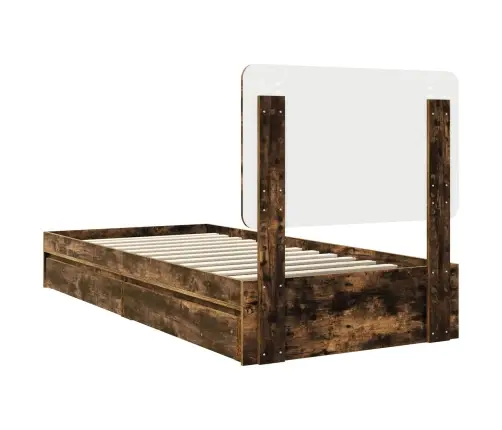 Gultas Rāmis Dūmaka Ozols 100 X 200 Cm Inženierijas Koks Vidaxl