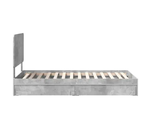 Saugos Lova Betono Pilka 90 X 200 Cm Apdirbta Mediena