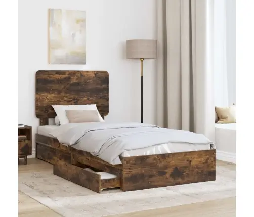 Saugos Lova Rūkyta Ąžuolas 90 X 200 Cm Apdirbta Mediena