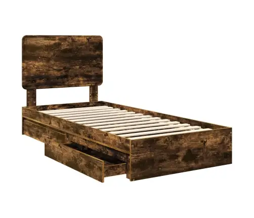 Saugos Lova Rūkyta Ąžuolas 90 X 200 Cm Apdirbta Mediena