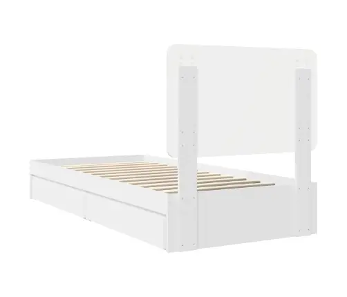 Gultas Rāmis Ar Atvilktni Balts 90 X 190 Cm Inženierijas Koks Vidaxl