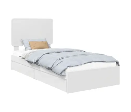 Gultas Rāmis Ar Atvilktni Balts 90 X 190 Cm Inženierijas Koks Vidaxl