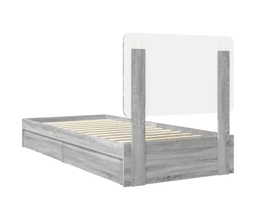 Gultas Rāmis Pelēks Sonoma 90 X 190 Cm Inženierijas Koks Vidaxl