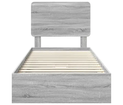 Gultas Rāmis Pelēks Sonoma 90 X 190 Cm Inženierijas Koks Vidaxl