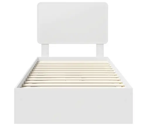 Gultas Rāmis Ar Atvilktni Balts 75 X 190 Cm Inženierijas Koks Vidaxl