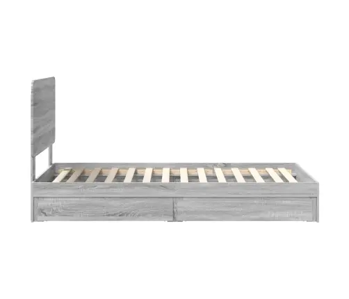 Gultas Rāmis Pelēks Sonoma 75 X 190 Cm Inženierijas Koks Vidaxl