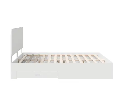 Lovos Rėmas Su Galvūgalio Balta 200 X 200 Cm Apdirbta Mediena