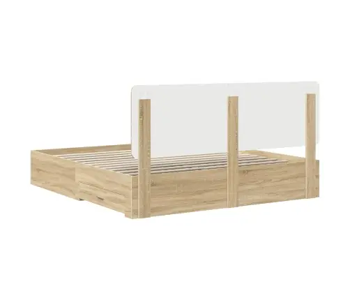 Gultas Rāmis Sonoma Ozols 200 X 200 Cm Inženierijas Koks Vidaxl