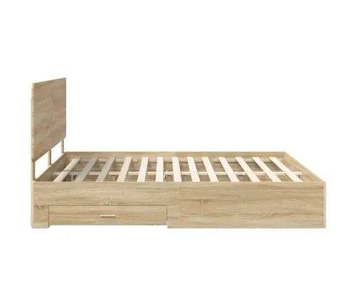 Gultas Rāmis Sonoma Ozols 200 X 200 Cm Inženierijas Koks Vidaxl