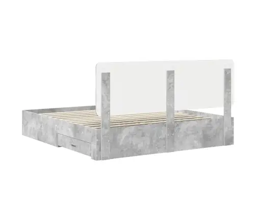 Lovos Rėmas Betono Pilka 200 X 200 Cm Apdirbta Mediena