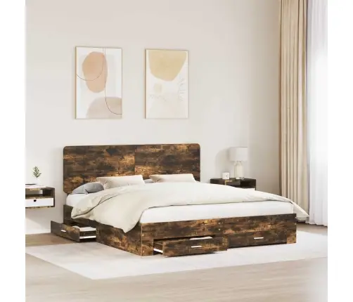 Lovos Rėmas Rūkyta Ąžuolas 200 X 200 Cm Apdirbta Mediena