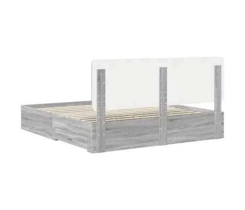 Lovos Rėmas Pilkas Sonoma 200 X 200 Cm Apdirbta Mediena