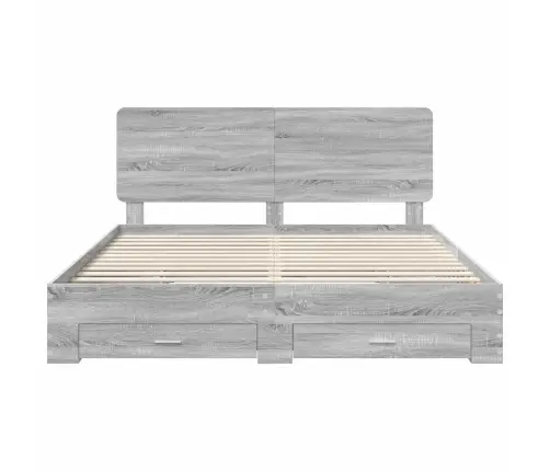 Lovos Rėmas Pilkas Sonoma 200 X 200 Cm Apdirbta Mediena