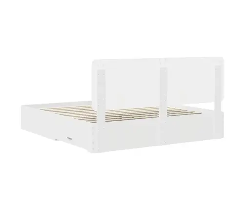 Gultas Rāmis Ar Atvilktni Balts 180 X 200 Cm Inženierijas Koks Vidaxl
