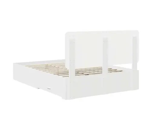 Gultas Rāmis Ar Atvilktni Balts 160 X 200 Cm Inženierijas Koks Vidaxl