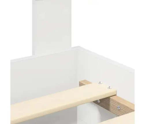 Voodi Raam Peaga Sahtliga Valge 140 X 190 Cm Tehispuit