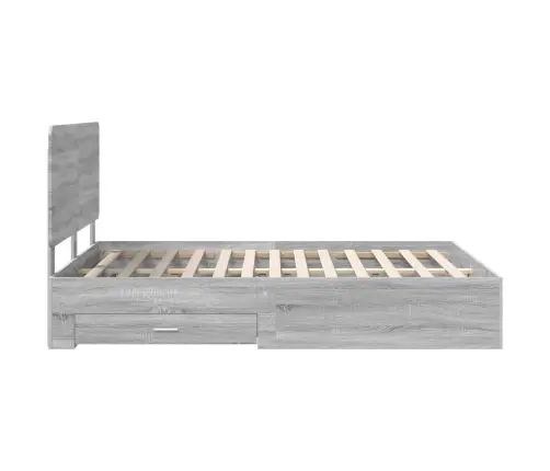Gultas Rāmis Pelēks Sonoma 140 X 190 Cm Inženierijas Koks Vidaxl