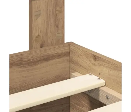 Gultas Rāmis Artisānā Ozols 140 X 190 Cm Inženierijas Koks Vidaxl