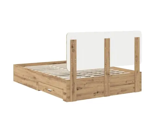 Gultas Rāmis Artisānā Ozols 140 X 190 Cm Inženierijas Koks Vidaxl