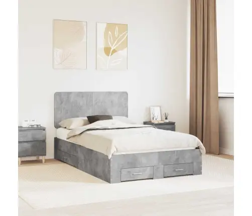 Lovos Rėmas Betono Pilka 135 X 190 Cm Apdirbta Mediena